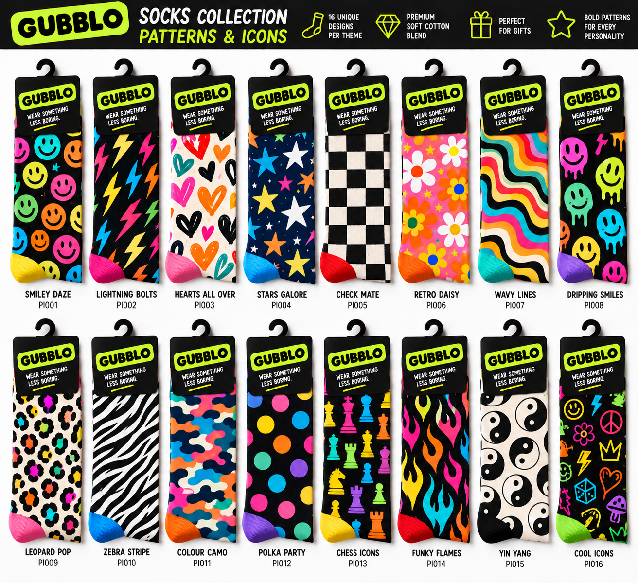 Gubblo designed novelty sock collection